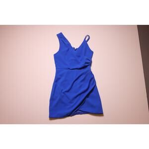 DO+BE Cobalt Blue Asymmetrical Mini Dress One Shoulder Ruched Bodycon Size Small